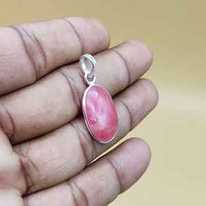 925จี้ดีเงินสเตอร์ลิงประดับพลอยเทียมธรรมชาติแบบมีขอบสร้อยอัญมณี - Product Image 5