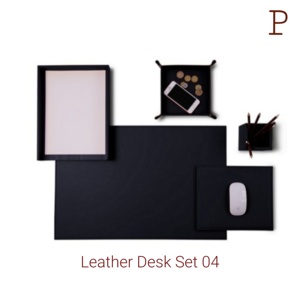 Modern Office Complete Leather <b>Desk</b> <b>Sets</b> Modular Furniture Organizer for Home or School 1-5 Pieces Available - Product Image 4