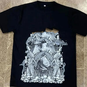 Fabricantes de ropa camiseta personalizada Dtg estampado 100% algodón camiseta 230 Gsm Unisex negro Vintage hombres venta al por mayor ácido lavado camiseta - Product Image 6