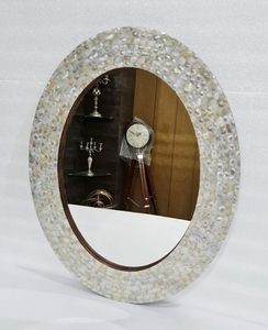 Handmade Modern Floral Pattern <b>Mirror</b> <b>Frame</b> with Mother of Pearl Inlay Wall Decor for Home and Office Use by ARTISAN AURA - Product Image 6