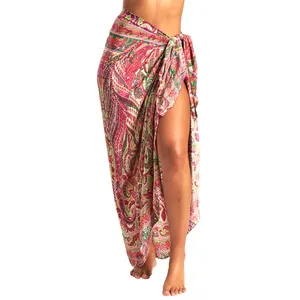 新款时尚热卖印花女式纱笼高品质沙滩装遮盖夏季女式纱笼包裹