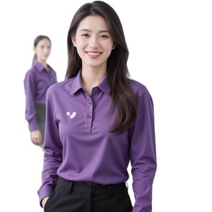 Polo à manches longues personnalisé pour femme avec logo pour tenue d'équipe d'entreprise - Product Image 4
