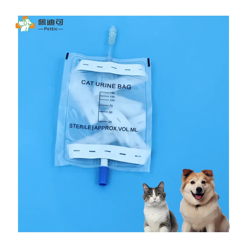 Bolsa de cateterismo PETTIC Colección de orina para mascotas Cálculo canino Ajustable Desechable 300ml 150ml Clínica veterinaria