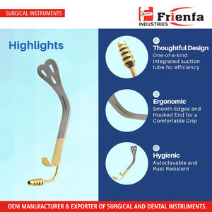 Weider เครื่องดึงแก้มพร้อมท่อดูดขนาดกลาง, สแตนเลส, การควบคุมน้ำลายสำหรับขั้นตอนการผ่าตัดและทันตกรรม - Product Image 4