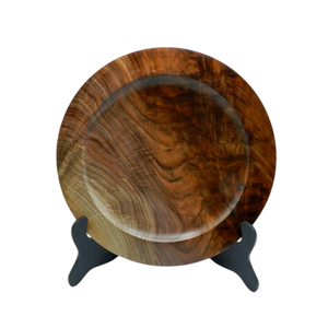 Assiette ronde décorative et plateau de service en bois d'acacia naturel écologique pour la maison et la cuisine - Product Image 2