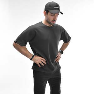 Camiseta Larga Ajustada y Transpirable para Hombre, Talla Grande, con Textura de Waffle - Product Image 1