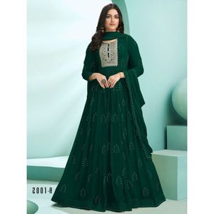 Moda alta calidad pesada imitación Georgette Salwar Kameez con Dupatta con bordado y piedra trabajo proveedor de la India - Product Image 5