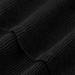 Custom Logo Solid Winter Thermal <b>Fleece</b> Men Streetwear Hoodie Sweatshirt Oversized Box Fit Cropped Crewneck <b>Black</b> - Product Image 2