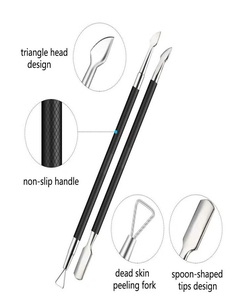 Kit de manucure avec pince à cuticules, repousse-cuticules et lime, outils en acier inoxydable, style classique portable pour adulte - Product Image 4