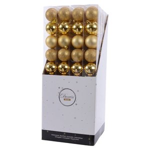 Amicasa 10-Piece Gold <b>Plastic</b> Christmas <b>Tree</b> Ball Set (6cm) 9020170 Christmas Ball & <b>Tree</b> Ornaments - Product Image 2