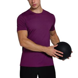 T-shirt de sport pour homme à prix d'usine, design respirant, coupe régulière, compression, vêtements de fitness unis, athlétique - Product Image 1