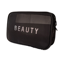 Pochette de voyage transparente pour maquillage et cosmétiques avec fermeture éclair, sacs en maille personnalisables avec logo, étuis en nylon transparent, trousse de toilette portable
