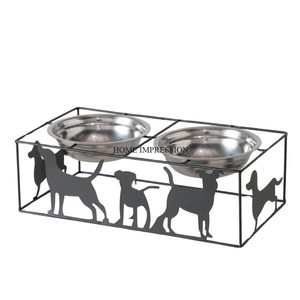 Cuenco de comida para perros redondo de hierro sólido con recubrimiento de polvo negro clásico, la mejor calidad, suministro de cuenco de comida minimalista personalizable de Metal para perros - Product Image 2