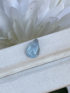Piedra de cabujón con forma de pera Aguamarina de Color superior Natural con buen brillo, piedras preciosas sueltas para hacer joyas de 1,87 quilates - Product Image 2