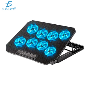 Base de Refrigeración para Portátil de Plástico con 8 Ventiladores y Dos Puertos USB, Ventiladores Dobles para Portátiles de 12 a 15.6 Pulgadas, en Stock - Product Image 1