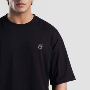 Camiseta Oversize Edición King Goat Negra de Jersey con Estilo Hip Hop, Corte Ajustado y Transpirable, Logotipo Impreso, Diseño Sólido - Product Image 6