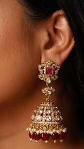 Boucles d'oreilles élégantes en laiton plaqué or mat ensemble de bijoux de haute qualité pour les mariages fêtes fiançailles anniversaires cadeau - Product Image 4