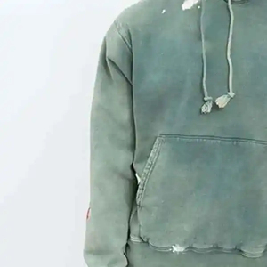 Sudaderas con capucha lavadas con ácido para hombre de gran tamaño Heavyweight 100% Cotton Flees Vintage Hoodies Custom Logo Boxy Fit Hoodie para hombres - Product Image 2