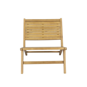 Chaise de loisirs d'extérieur en teck minimaliste moderne, résistante aux intempéries, avec assise à lattes en bois massif, idéale pour les projets hôteliers et de complexes de villégiature - Product Image 1
