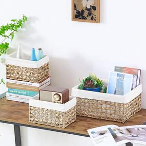 Cesta de almacenamiento de jacinto de agua tejida a mano, regalo de boda, cesta de lavandería, almacenamiento de cocina, almacenamiento de alimentos, cesta de lavandería - Product Image 5