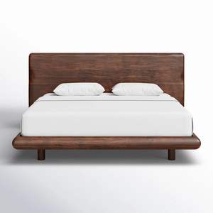 Daabadi Furnico Minimalist Solid Teak <b>Wood</b> <b>Platform</b> <b>Bed</b> Frame High Quality and Sturdy Customizable Size for Rustic Bedroom - Product Image 1