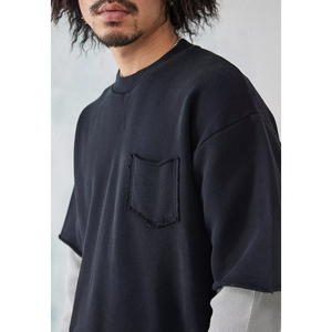 T-shirt double couche de style unique sur mesure pour hommes T-shirt double couche à manches courtes avec impression de logo personnalisé de bonne qualité pour hommes - Product Image 2