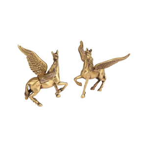 Paire de Figurines de Cheval Volant Art Déco en Laiton, Sculpture Élégante, Objets de Collection pour la Décoration de la Maison, Statues d'Animaux - Product Image 1
