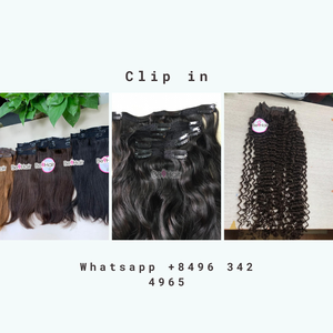 Venta al por mayor 100% Extensión de cabello humano virgen de alta calidad Cinta sin costuras Clip-In Base de tupé de encaje de onda larga recta y profunda - Product Image 6