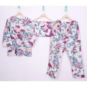 Dernier modèle Design Premium Quality Women's Hand Block Imprimé Thermal Summer 100% Organic Cotton Loungewear Handmade Full Length - Product Image 4