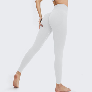 Pantalones atléticos de entrenamiento para correr para mujer, mallas deportivas de Yoga transpirables medias, mallas sexis a granel, mallas sólidas para levantar glúteos - Product Image 4