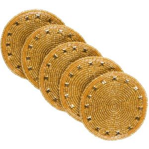 Hiba Enterprises-Sous-verre Menorah avec broderie perlée, 4 pièces, unique, fait à la main, pour décorer la maison - Product Image 4