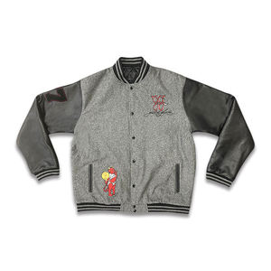 Chaqueta Universitaria de Motociclista Personalizada de Lana de Alta Calidad con Cuello Alto y Logotipo Bordado en la Parte Delantera - Product Image 2