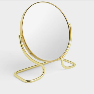 Miroir cosmétique de courtoisie rotatif à cadre doré avec cadre en métal moderne et support pour miroir de maquillage de comptoir de table - Product Image 5
