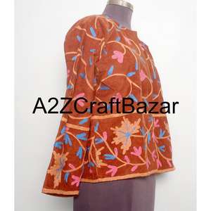 Wholesale Ethnic Stylish <b>Women</b> Embroidered Cotrise Jacket Regular Autumn Winter <b>Coat</b> Cotton Lining Traditional Fashion Outerwear - Product Image 4
