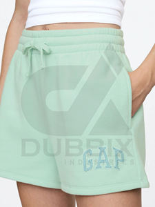 Ladies Plain Short 100% Cotton Personalizable Logo Sticker Color Pattern Design Pantalones cortos de mujer - Product Image 3