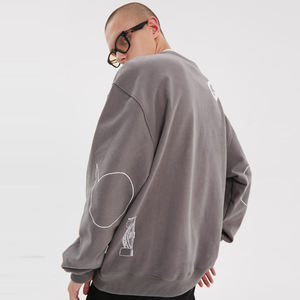 OEM personalizado de impresión de cuello redondo de peso pesado de algodón de gran tamaño sudadera de los hombres baratos - Product Image 2