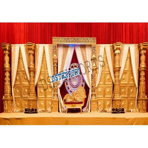เสาตกแต่งเวทีแต่งงานอันรุ่งโรจน์ของตกแต่งเวทีธีมอินเดียงานแต่งงานออกแบบเวทีรับงานแต่งเวทีตกแต่งเวที - Product Image 1