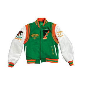 Florida A & M University Famu Varsity Jacket Hombres Mujeres Vintage Lana Seda Bordado Lettermen Chaqueta Botón Decoración Invierno - Product Image 1