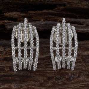 Pendientes Geométricos con Perlas y Diamantes, Modernos y Clásicos, Ideales para Fiestas, Chapados en Oro, de Cobre con Circonita, Forma de Luna - Product Image 3