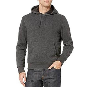 Men's Super-<b>Soft</b> Quilted Pullover <b>Hoodie</b> Textured Charcoal Fleece with Puff Printing Winter Style Hooded Collars Hoodies - Product Image 1