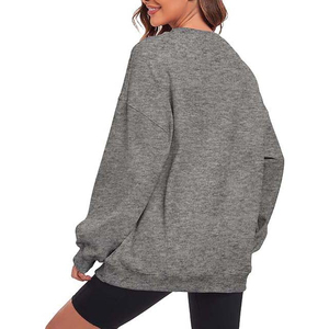 Sweat-shirt à capuche en polaire léger et respirant pour femme, col rond, style épaules tombantes, logo personnalisé, saison d'automne, vente en gros d'usine - Product Image 6