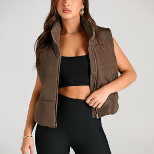 Chaleco cálido de invierno atlético de alta calidad para mujer, chaqueta acolchada sin mangas ligera, decoración Vintage, algodón de lana, venta al por mayor - Product Image 5