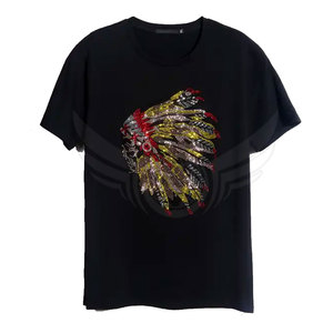 Street Wear Último diseño Hombres Rhinestone Camisetas Color personalizado Tamaño adulto Hombres Rhinestone Camisetas - Product Image 1
