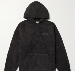 Pull à capuche en polaire sherpa à demi-fermeture éclair avec logo personnalisé OEM Sweat à capuche en polaire micro sherpa pour hommes - Product Image 3