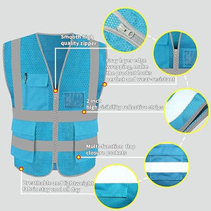 Chaleco reflectante de seguridad personalizado éxito de ventas varios tamaños Oem ropa de trabajo Construcción de equipo ropa de alta visibilidad - Product Image 4
