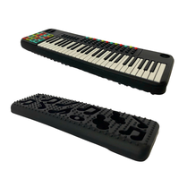 Jouet de dentition en silicone en forme de piano, flexible, cadeau pour bébés de 0 à 24 mois, couleurs noir/menthe/rose, logo personnalisable