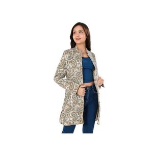 Chaqueta de algodón con estampado de Paisley para mujer, abrigo de invierno, chaqueta estampada de estilo bohemio, chaqueta reversible hecha a mano India - Product Image 1