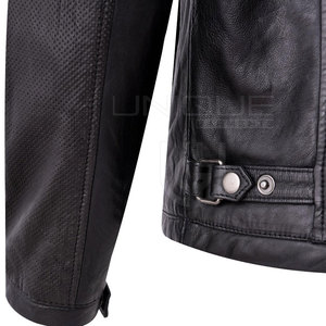 Vestes en cuir véritable de luxe pour hommes manteau de motard classique, logo personnalisé OEM, vêtements d'extérieur chauds pour l'hiver et la moto - Product Image 5
