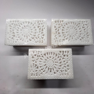 กล่องเครื่องประดับหินอ่อนสีขาวลายเศวตศิลาหรูหราของขวัญราคาดีที่สุดสำหรับผู้หญิงดีไซน์สวย - Product Image 1