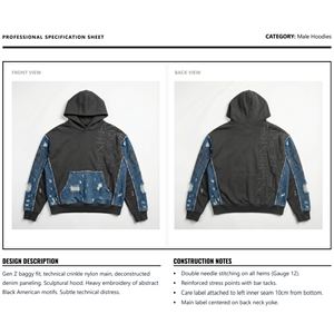 Sudadera con Capucha de Algodón con Forro Polar para Hombre, Estilo Patchwork, Bordado, Corte Holgado, Invierno, Fabricante, Venta al por Mayor, Personalizado, OEM - Product Image 6